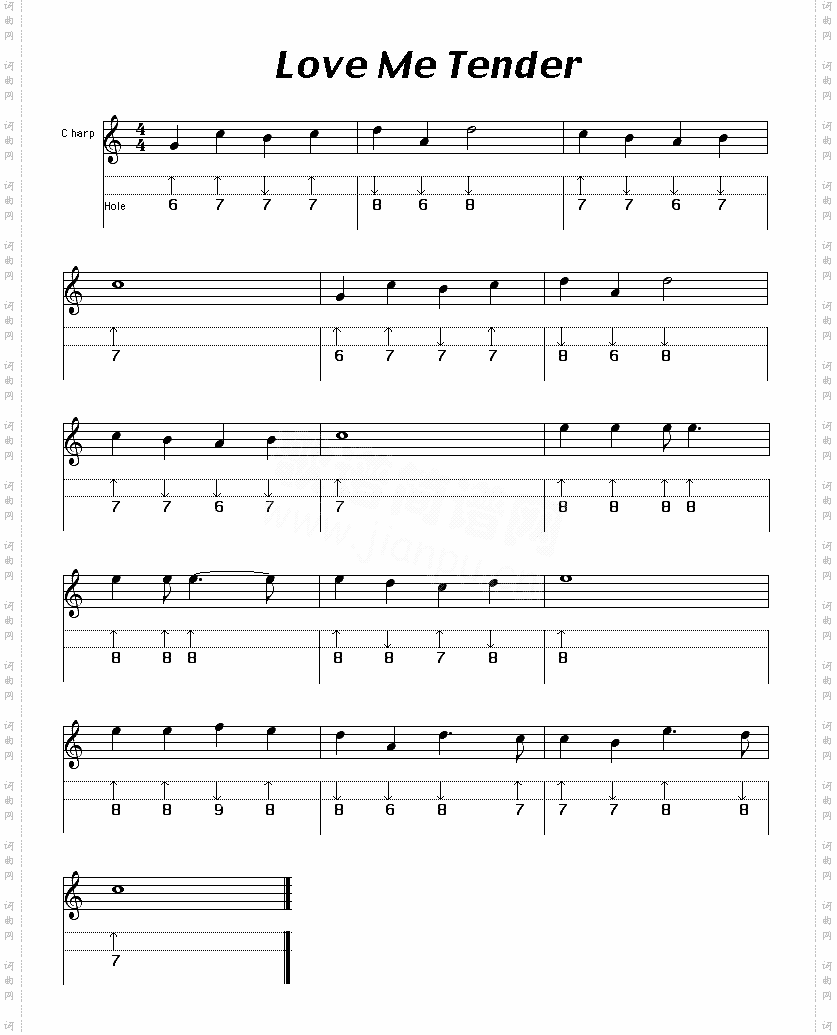 lovemetender口琴谱