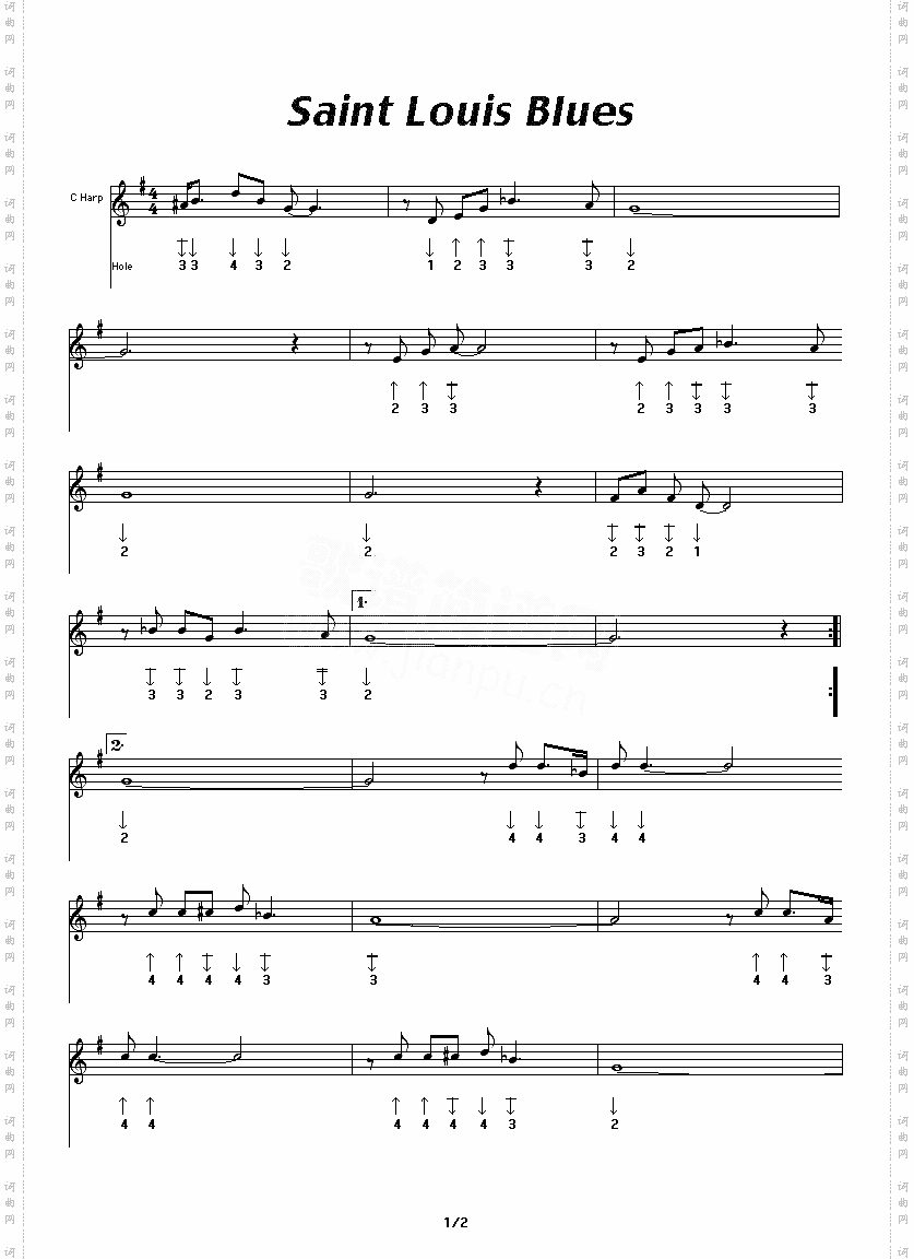 saintlouisblues口琴谱