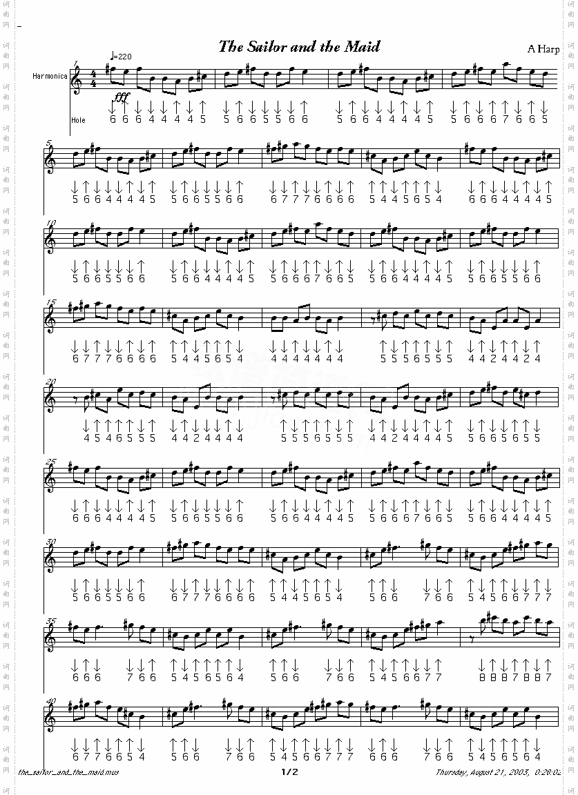 thesailorandmaid口琴谱