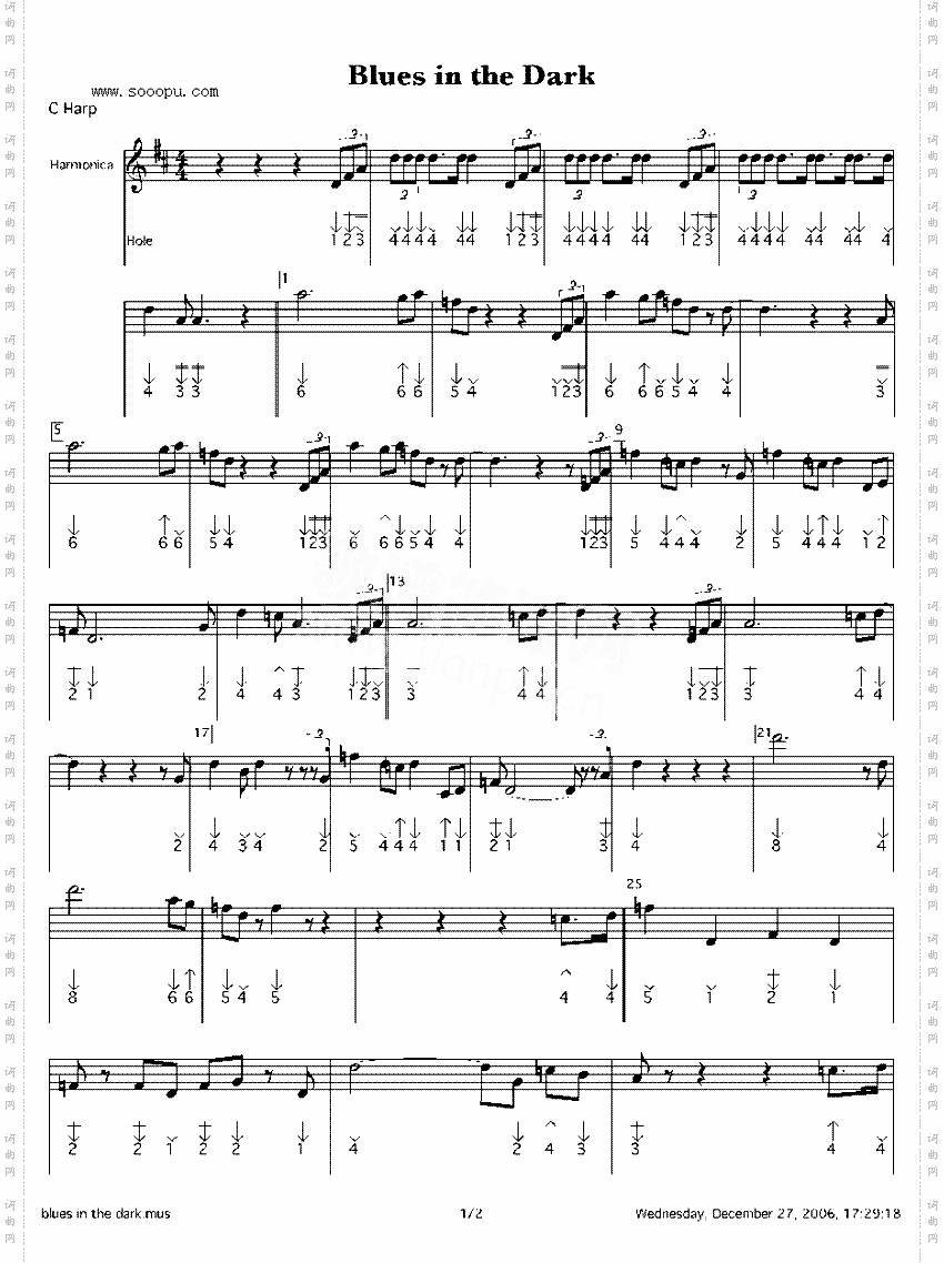 bluesinthedark口琴谱