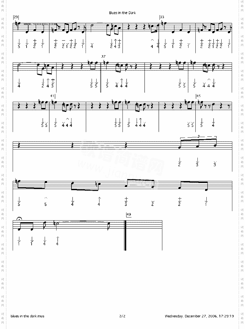 bluesinthedark口琴谱