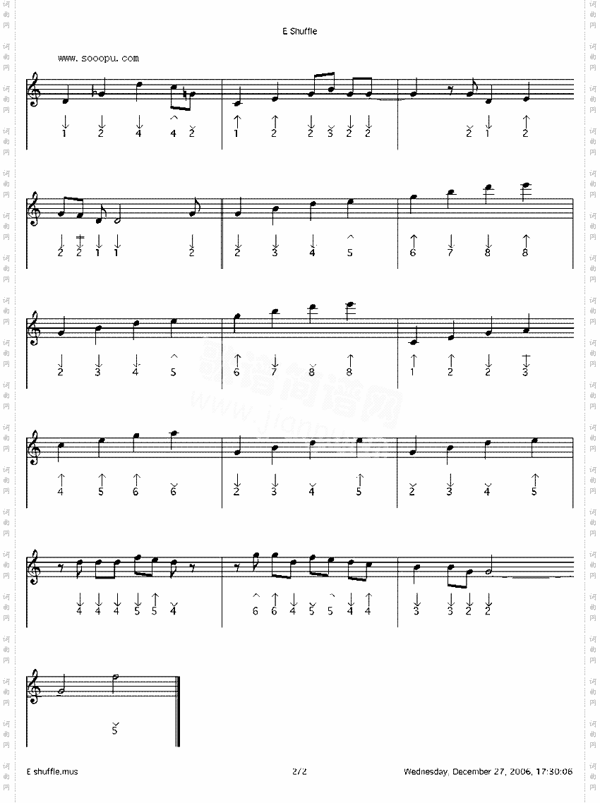 eshuffle口琴谱