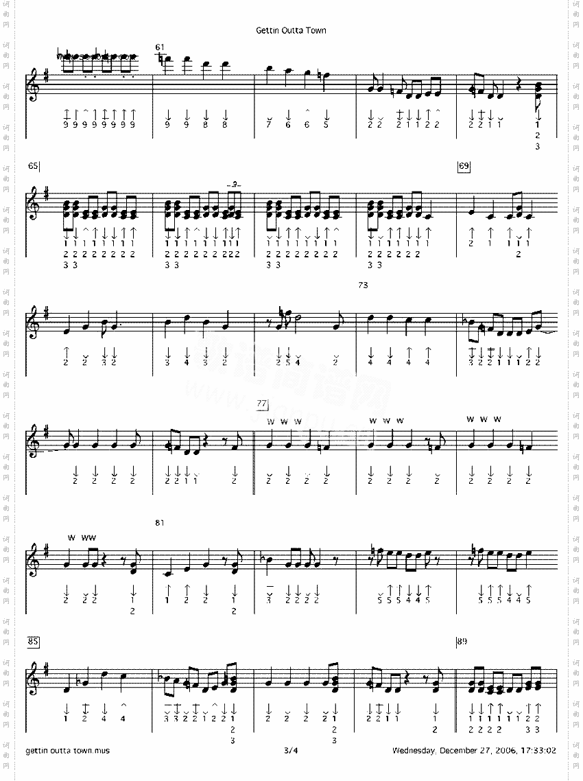 gettinoutatown口琴谱