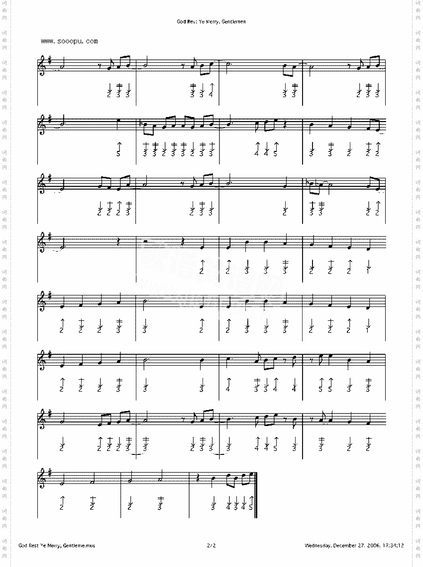 godrestyemerry,gentlemen口琴谱