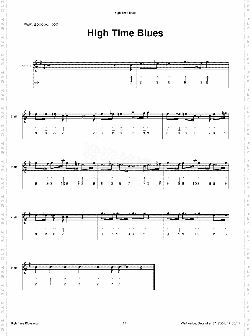 hightimeblues口琴谱