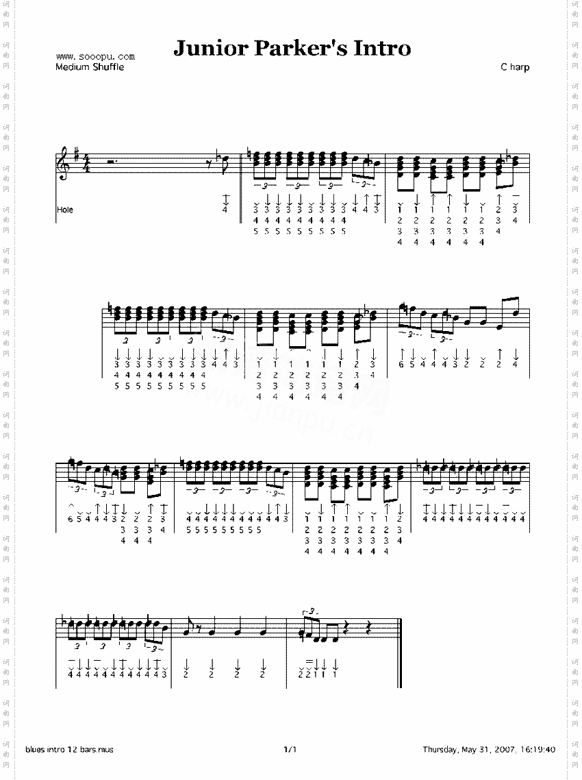 juniorparkerisintro口琴谱