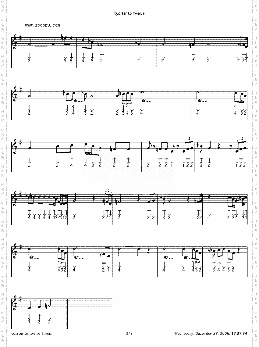 quartertotwelve口琴谱