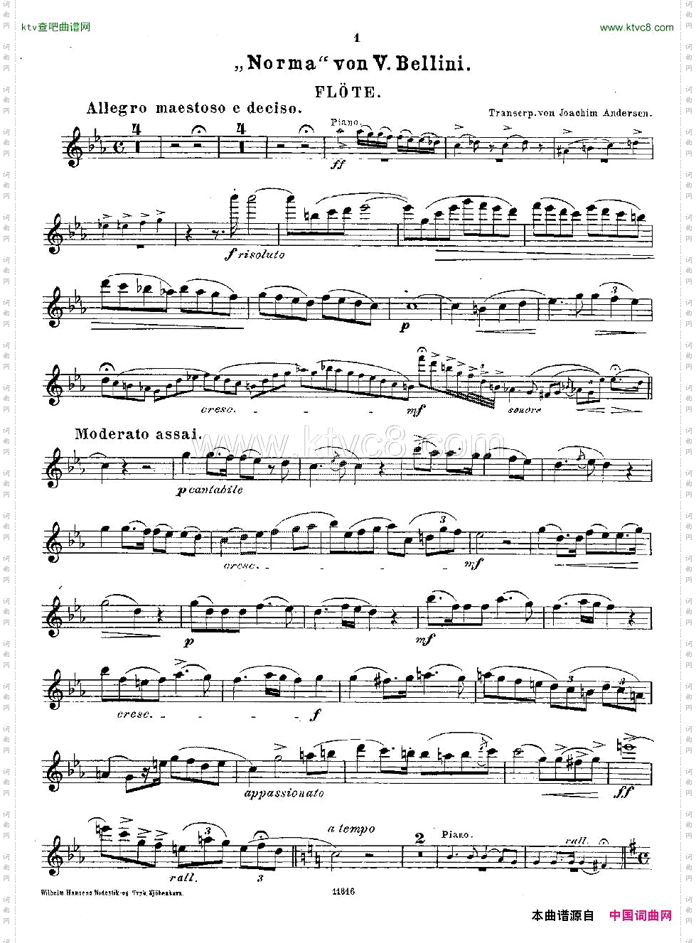Opern-Transcriptionen.Op.45-2长笛+钢琴伴奏