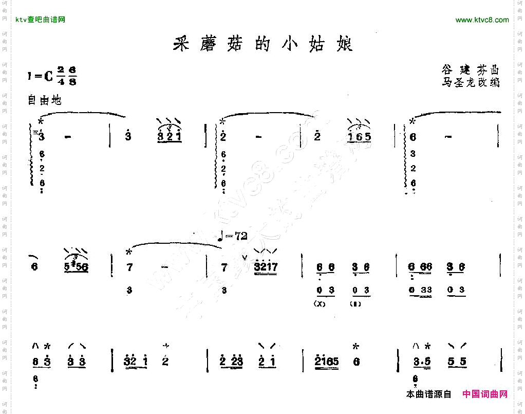 采蘑菇的小姑娘