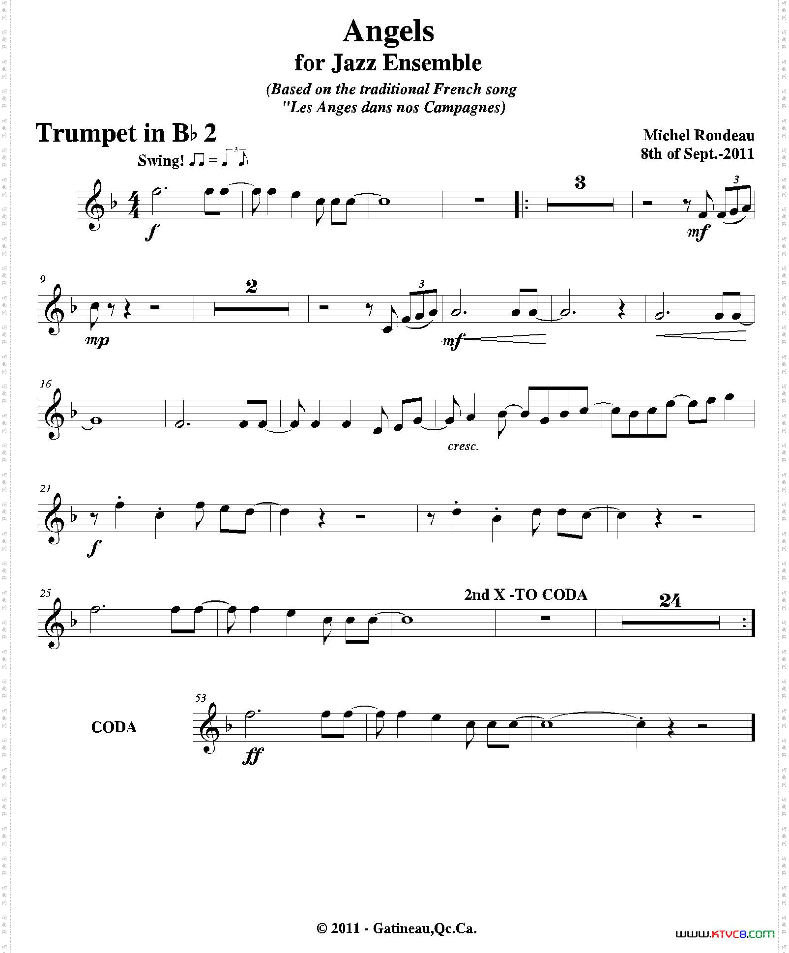 AngelsforJazzEnsemble第二降B小号分谱_Angels for Jazz Ensemble第二降B小号分谱