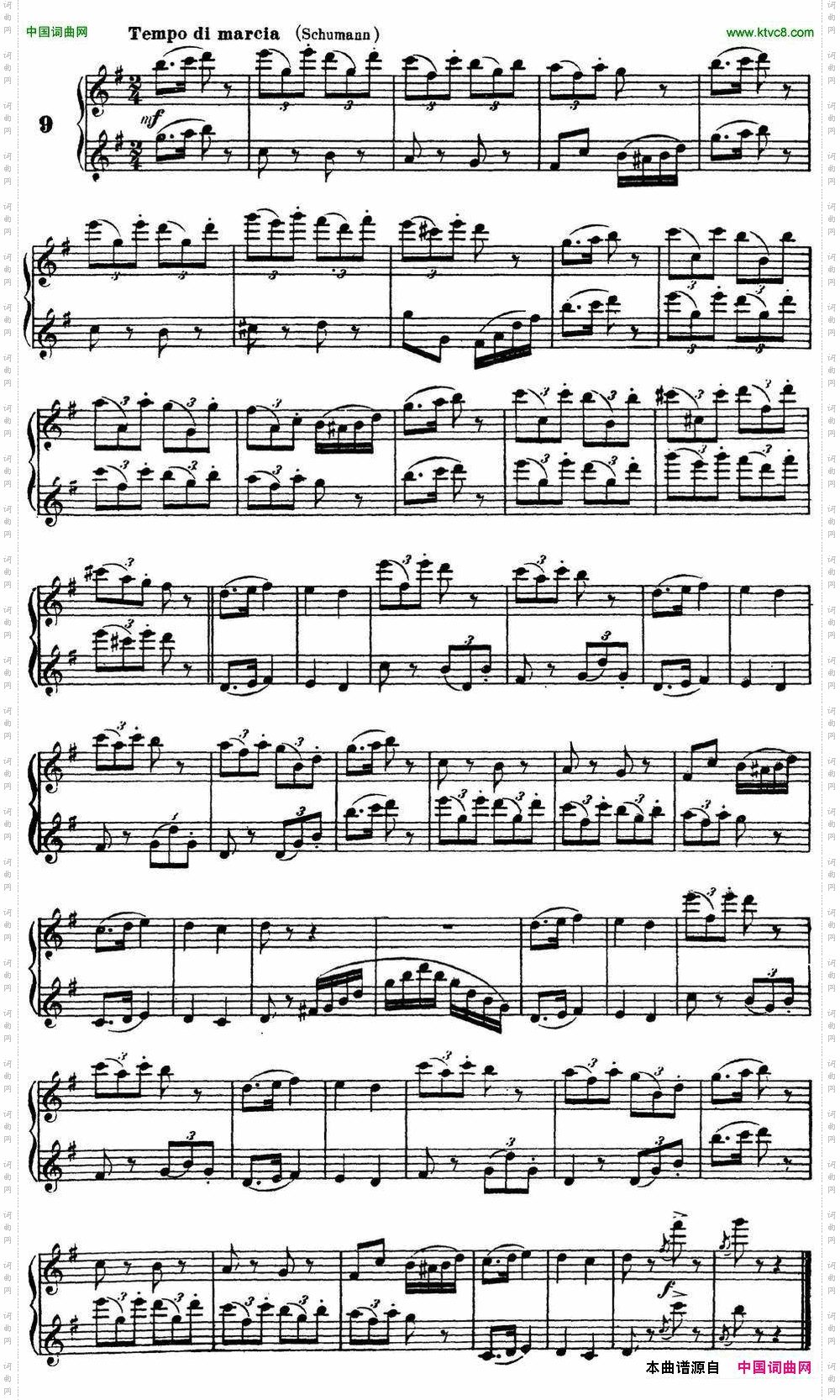 柯勒40首长笛提高练习曲OP.55二重奏NO.9
