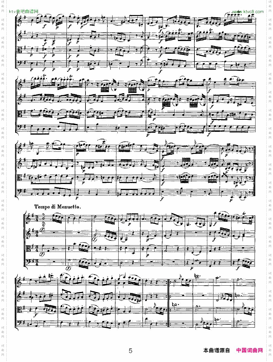 QuartetNo.3inGMajor,K.156G大调第三弦乐四重奏