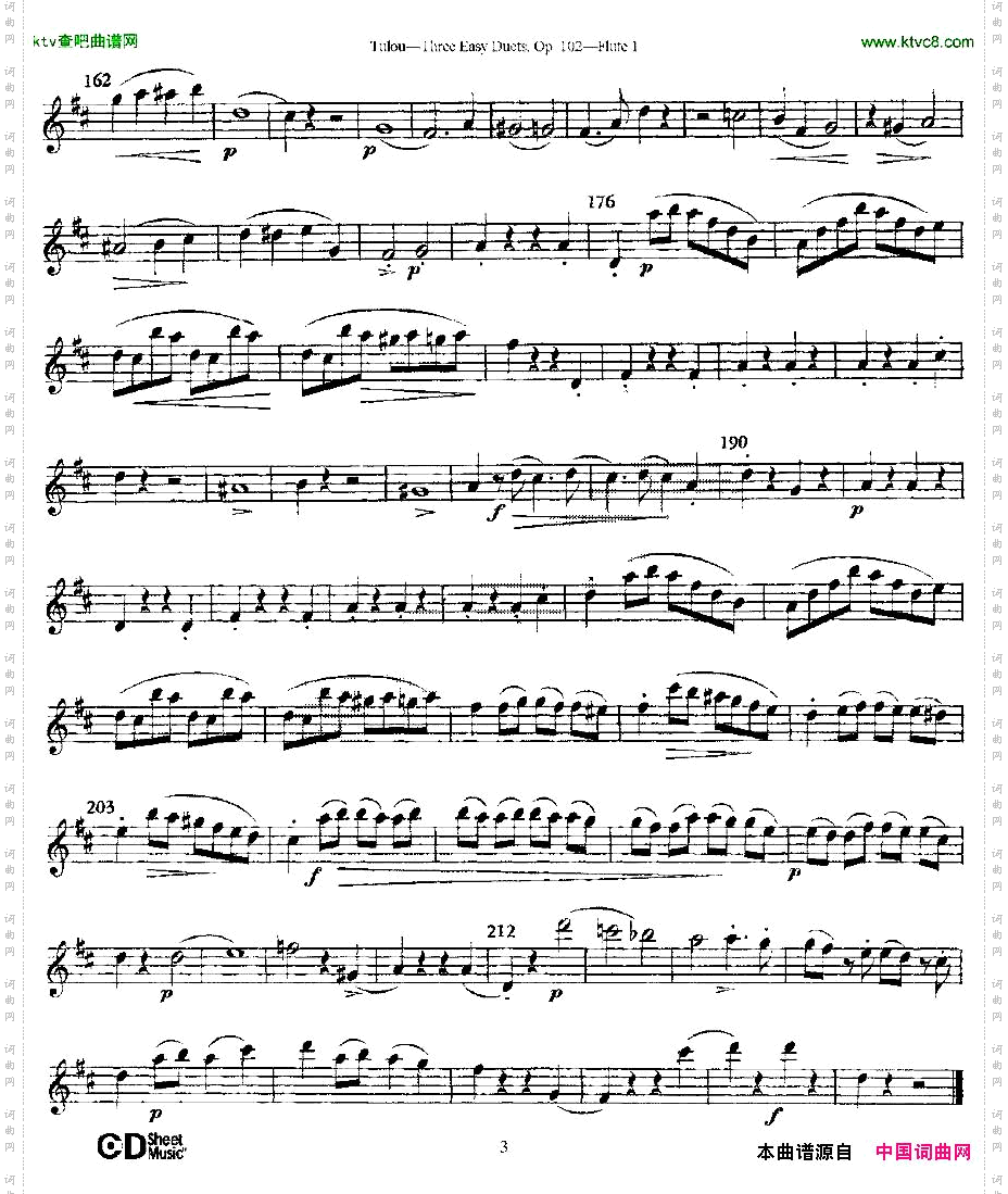 ThreeEasyDuets,Op.102之第一长笛三首简易重奏曲作品102号