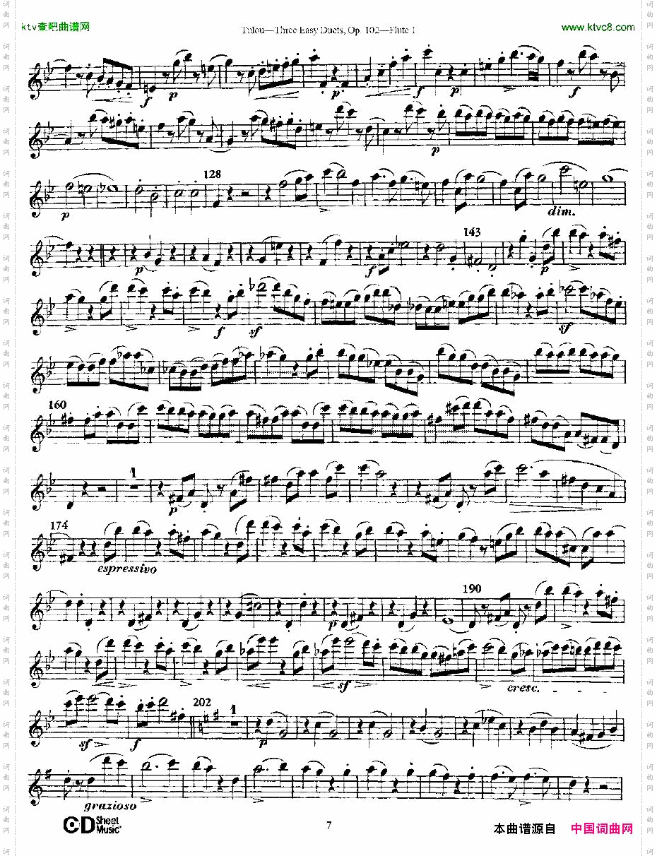 ThreeEasyDuets,Op.102之第一长笛三首简易重奏曲作品102号