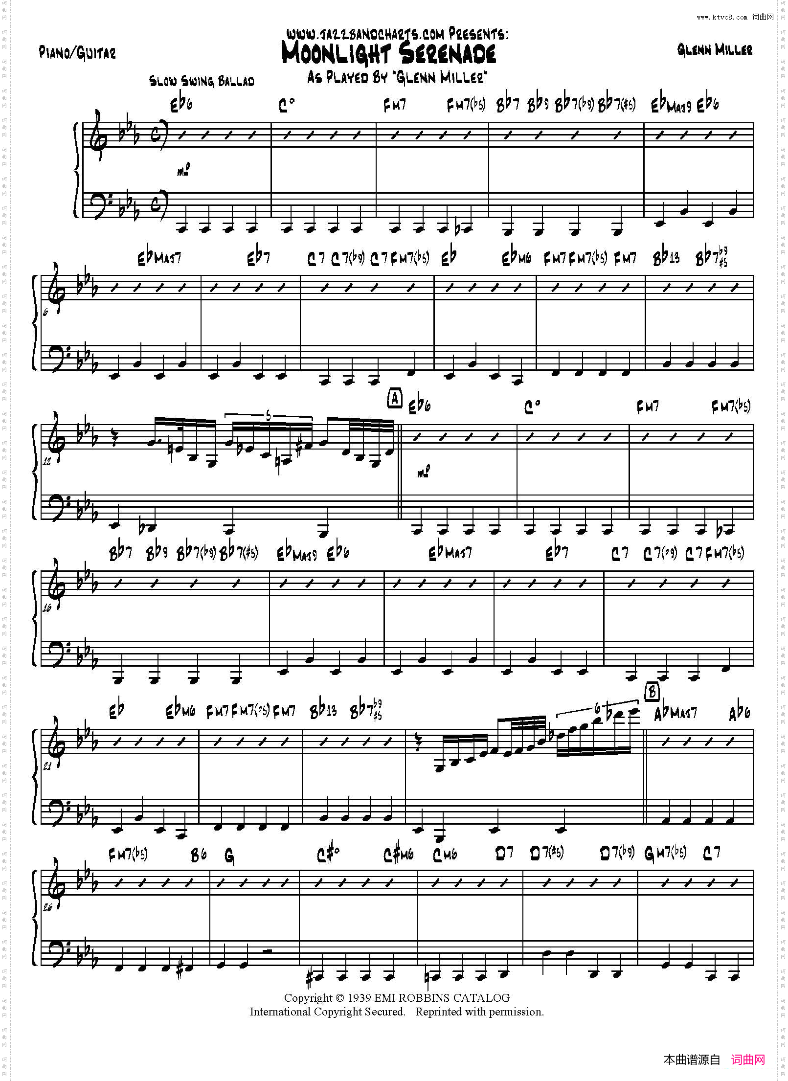 MoonlightSerenade钢琴/吉他分谱_Moonlight Serenade钢琴/吉他分谱