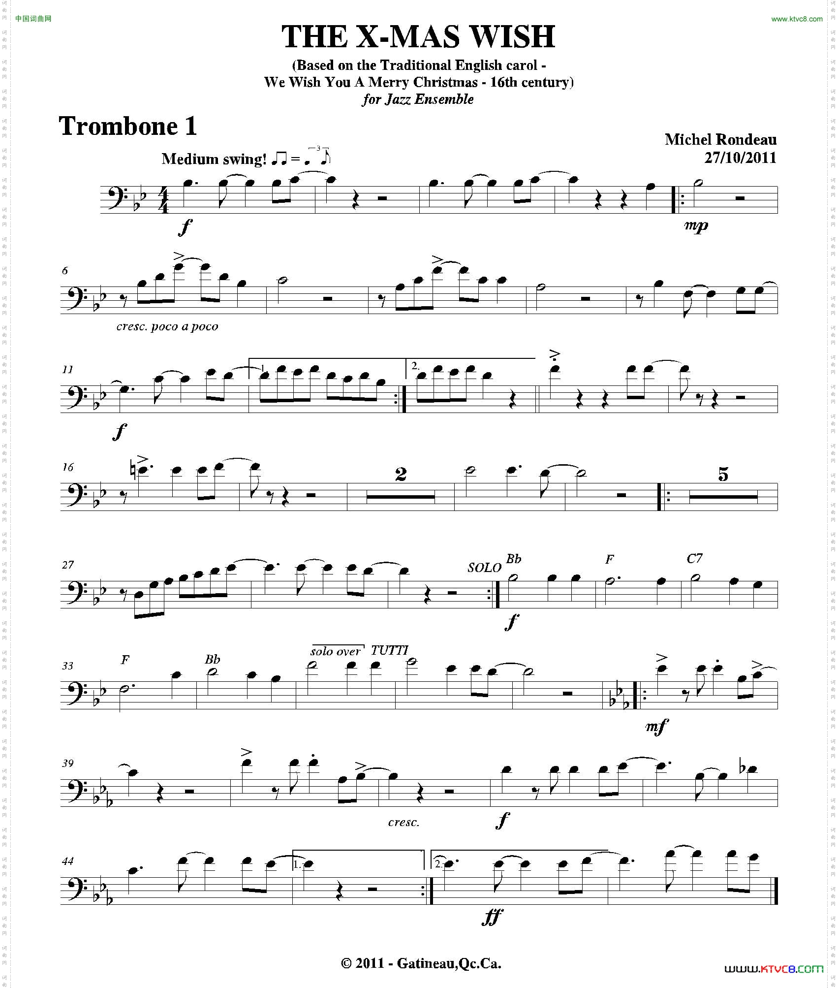 THEX-MASWISH第一长号分谱_THE X-MAS WISH第一长号分谱
