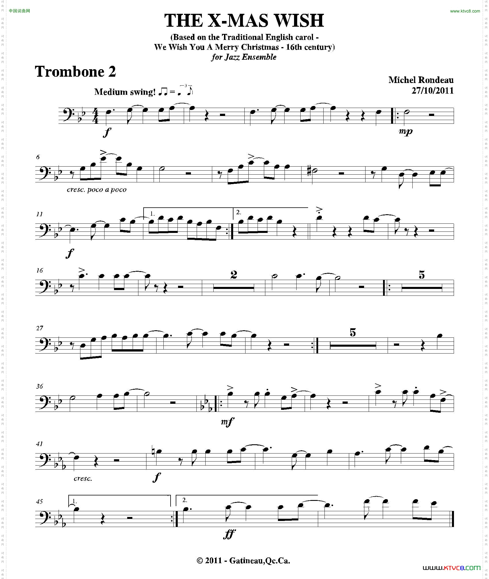 THEX-MASWISH第二长号分谱_THE X-MAS WISH第二长号分谱
