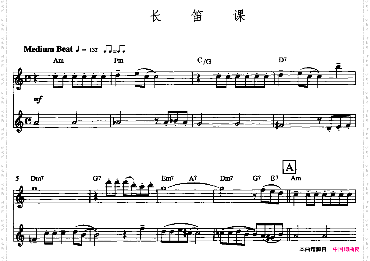 长笛课双长笛谱