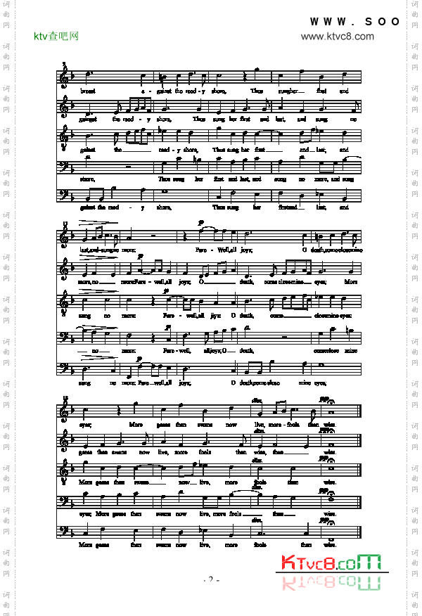 银色的天鹅歌曲类合唱谱