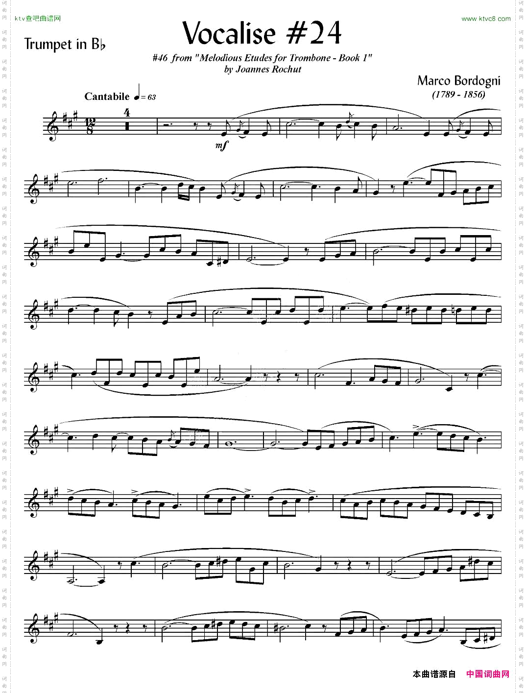 Bordogni-Vocalise#24小号