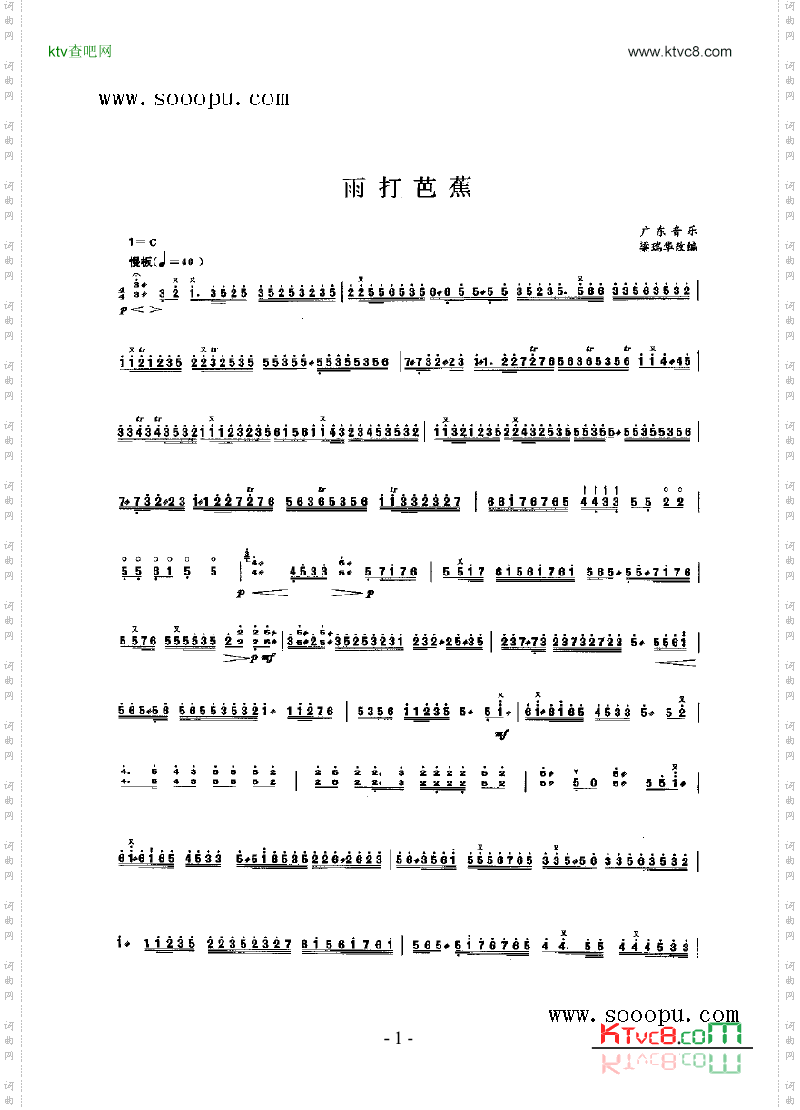 雨打芭蕉民乐类扬琴