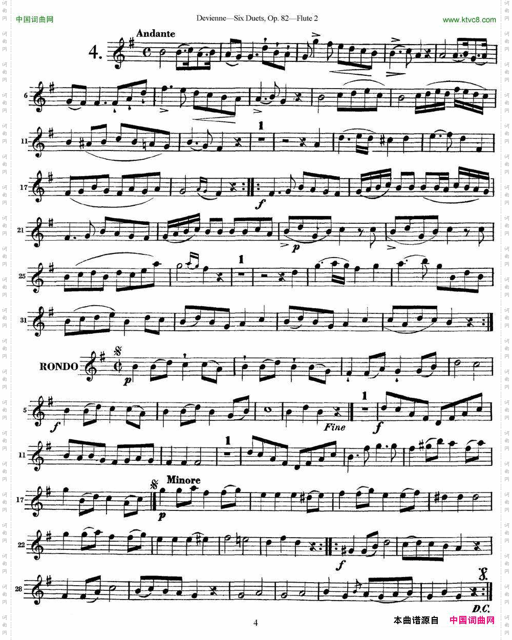 德维埃纳六个长笛二重奏小段Op.82——Flute2NO.4_德维埃纳六个长笛二重奏小段Op.82——Flute 2NO.4
