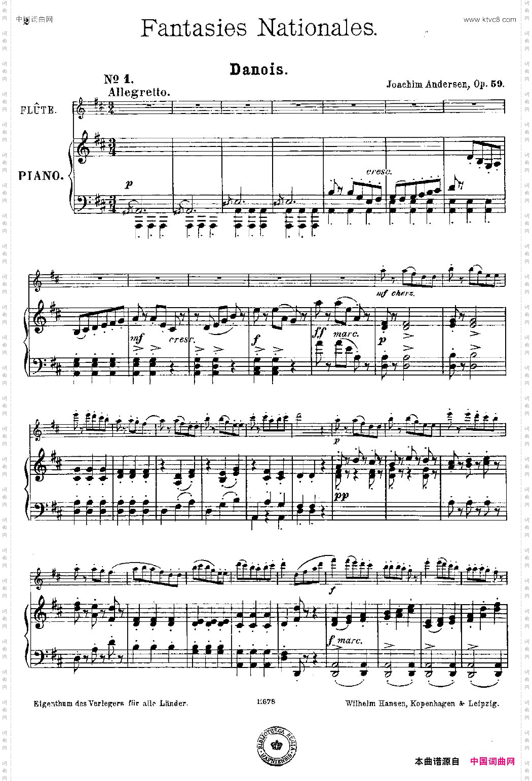 Fantaisiesnationales.Danois._Op.59 No.1长笛+钢琴伴奏