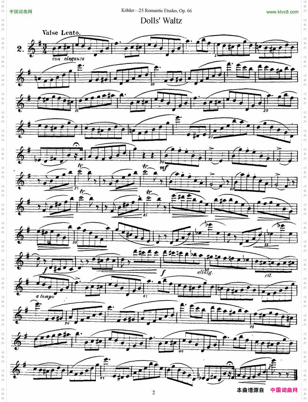25首浪漫练习曲作品66号NO.2