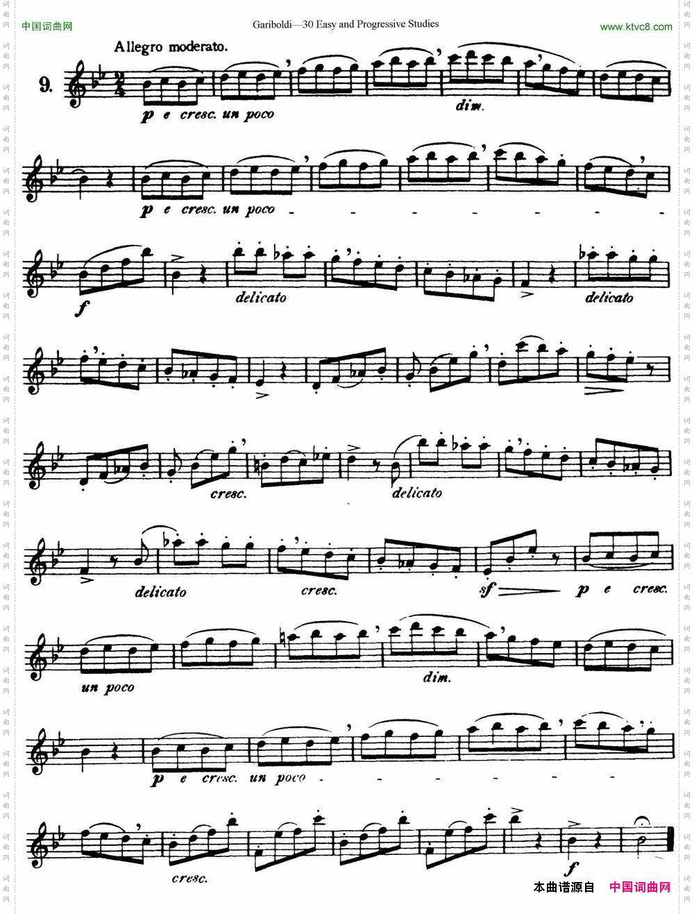 三十首基础及提高练习曲NO.9