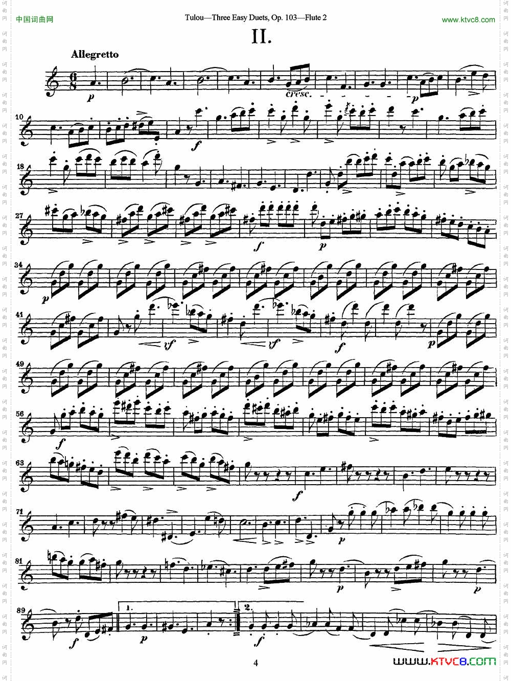 图露三首长笛简易重奏曲Op.103Flute2NO.2_图露三首长笛简易重奏曲Op.103Flute 2NO.2