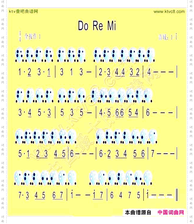 DoReMi四孔陶笛谱