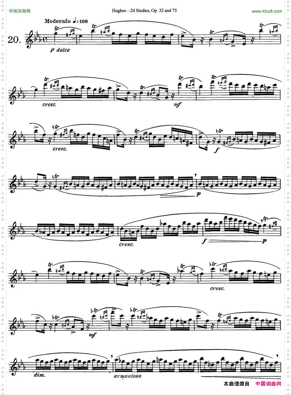 胡埃斯24首长笛练习曲Op.32NO.20