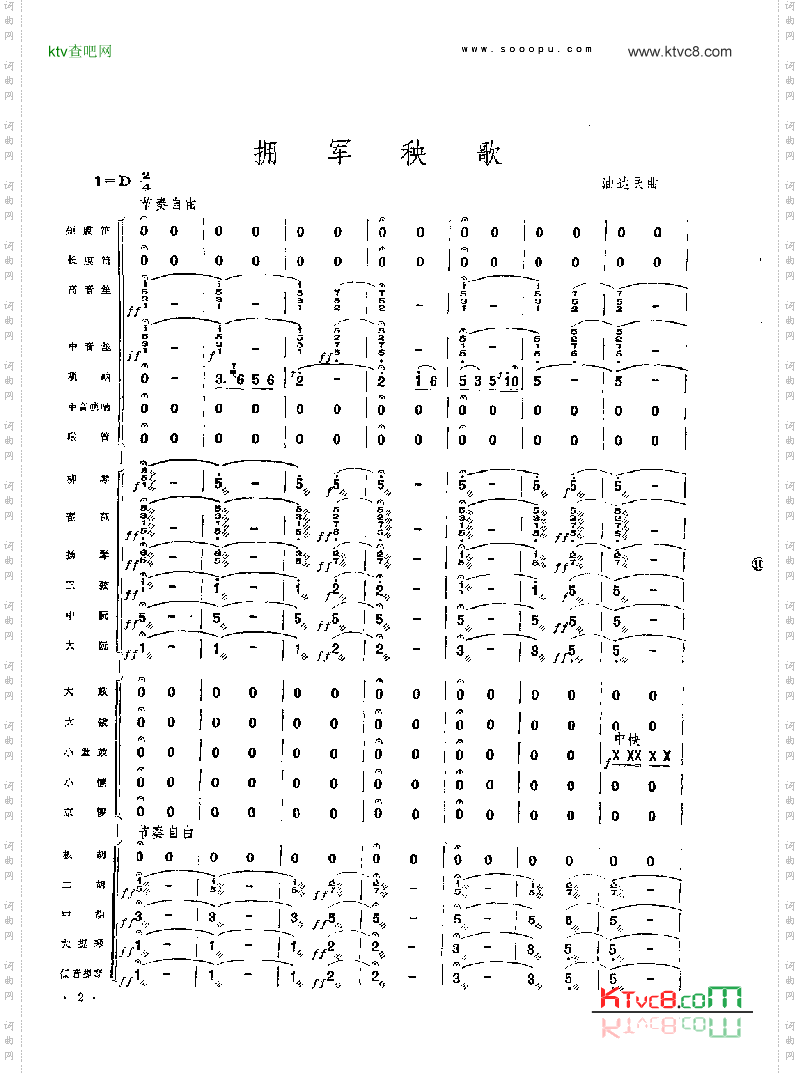 拥军秧歌乐队类管弦乐总谱