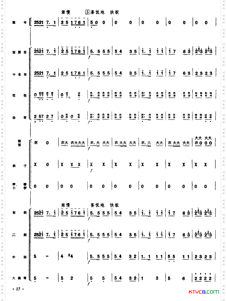 大柳树下育新人_圆号独奏曲13-18