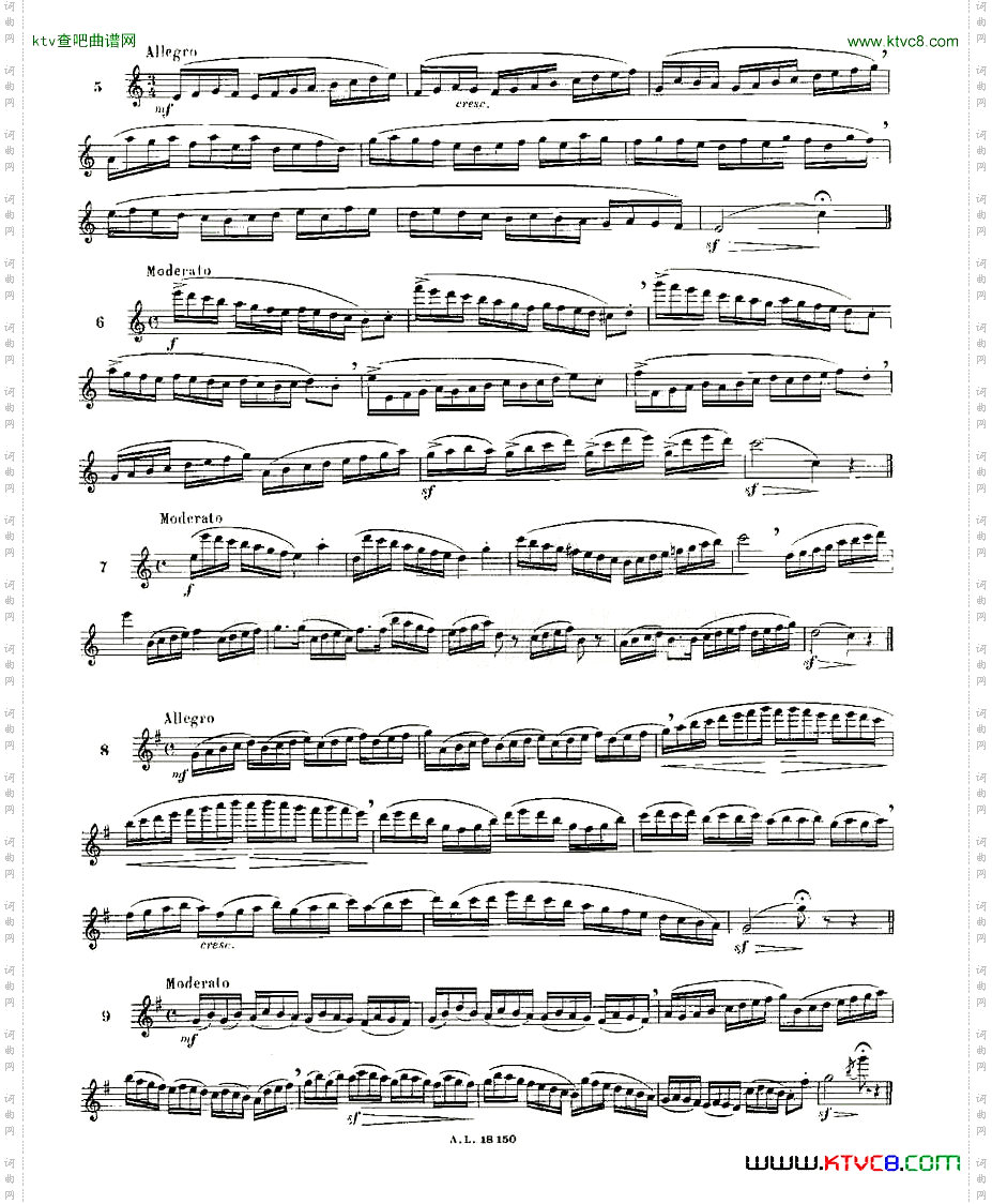 简易音阶练习100首之1-19moyse-100studiesaftercramer长笛谱
