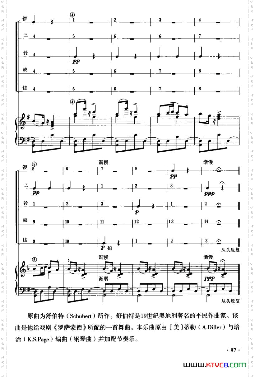 罗萨蒙德舞曲儿童节奏乐队用曲