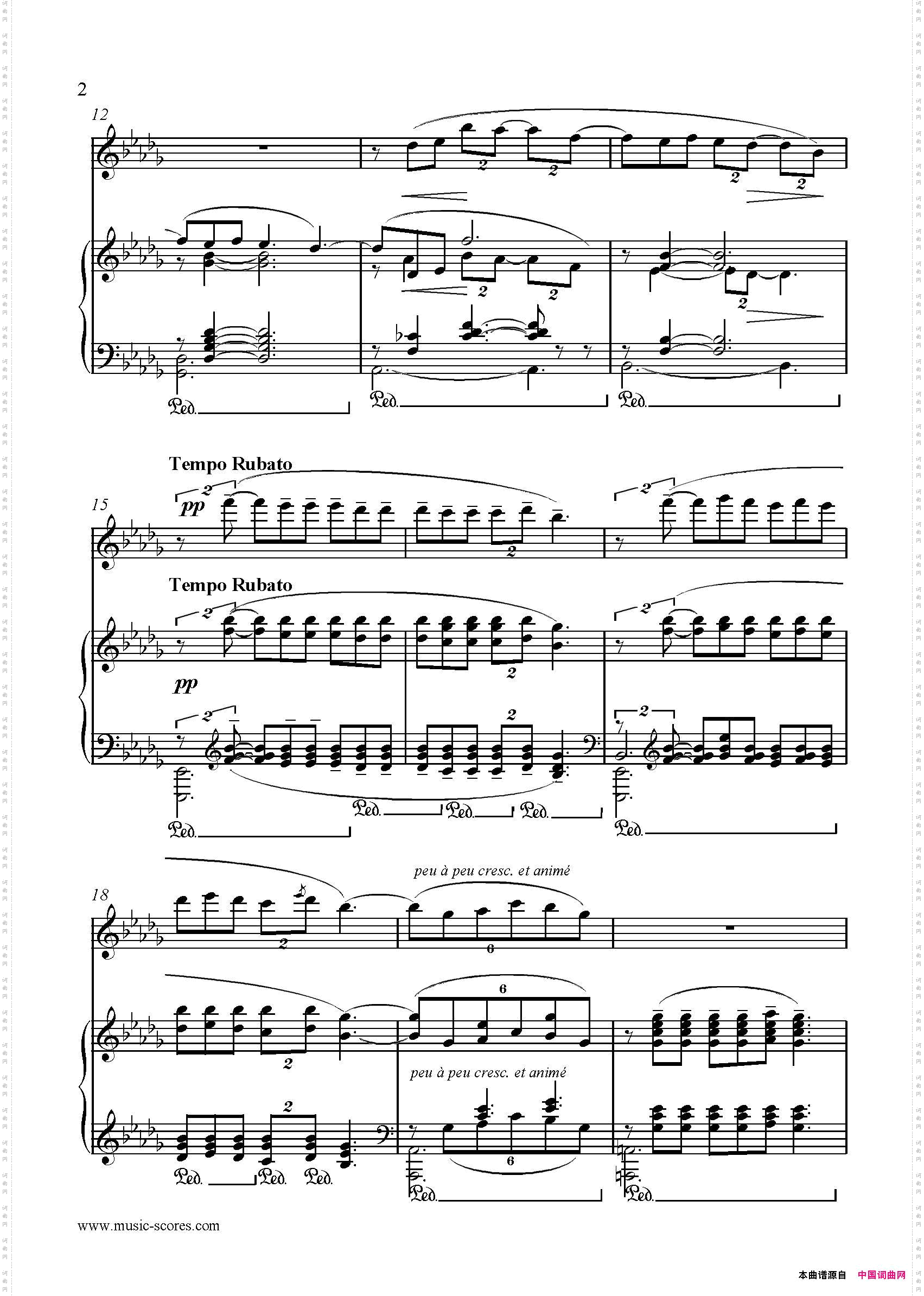 Clairdelune长笛+钢琴伴奏_Clair de lune长笛+钢琴伴奏