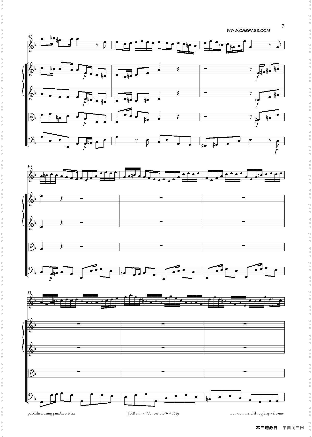 ConcertoBWV1059双簧管与弦乐D小调协奏曲_Concerto BWV 1059双簧管与弦乐D小调协奏曲
