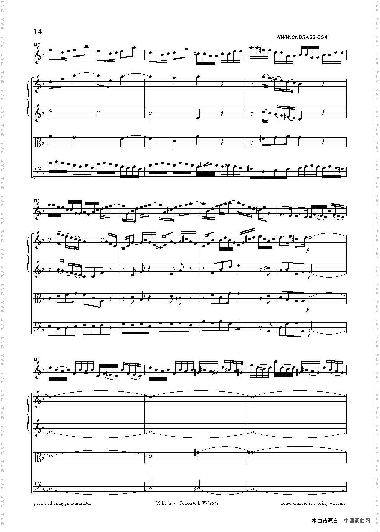 ConcertoBWV1059双簧管与弦乐D小调协奏曲_Concerto BWV 1059双簧管与弦乐D小调协奏曲