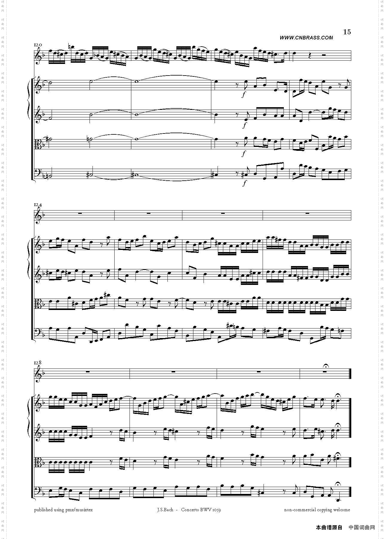 ConcertoBWV1059双簧管与弦乐D小调协奏曲_Concerto BWV 1059双簧管与弦乐D小调协奏曲