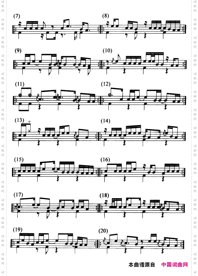 50条架子鼓“加花”插入的实用技巧练习