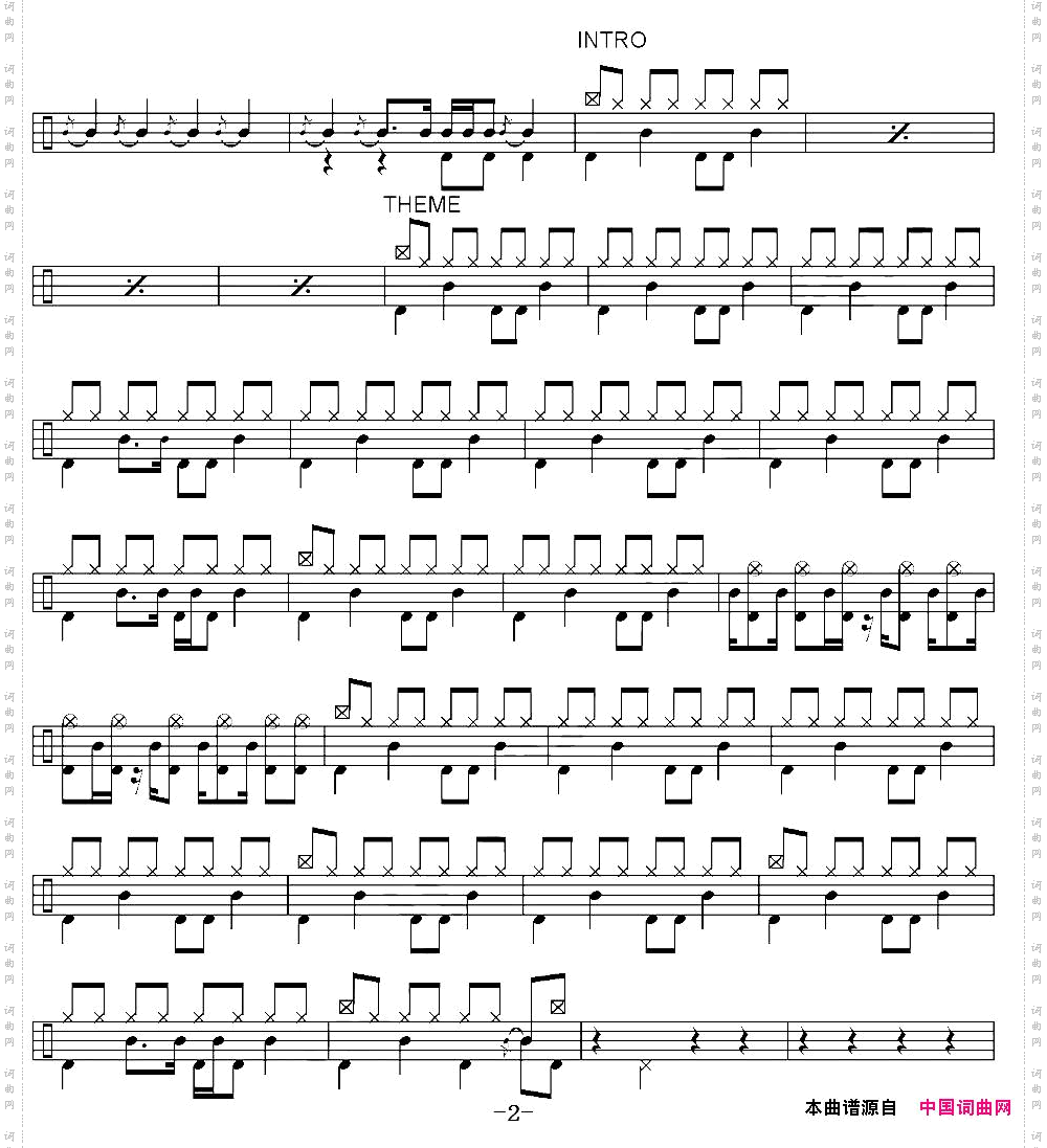 爵士鼓谱:LennyKravitz-Areyougonnagomyway