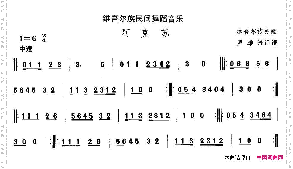 中国民族民间舞曲选十维吾尔族舞蹈：阿克苏