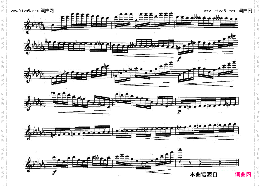长笛九级考级曲谱_第一、二部分 半音阶练习三首