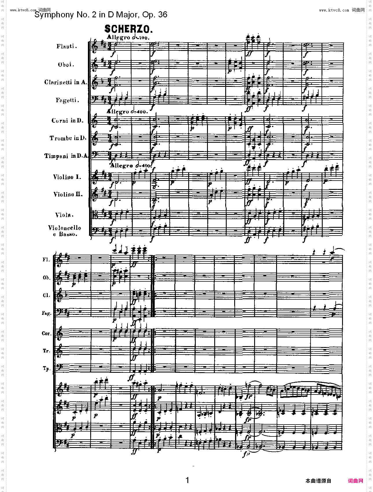Symphony No· 2 in D Major, Op·36 D大调第二交响曲 Op·36第三乐章