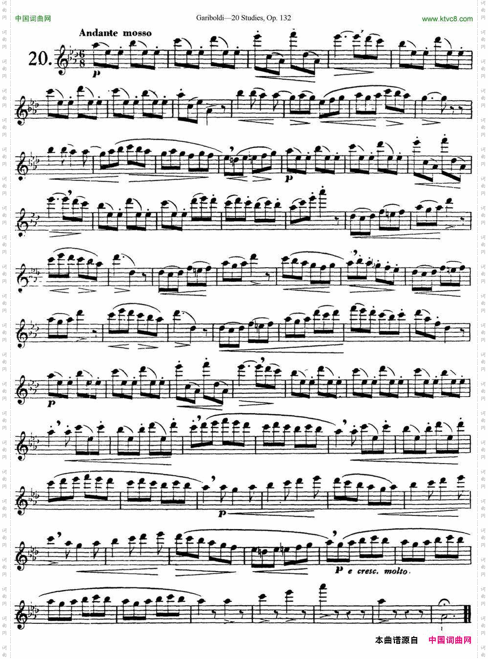 二十首练习曲作品132号之20