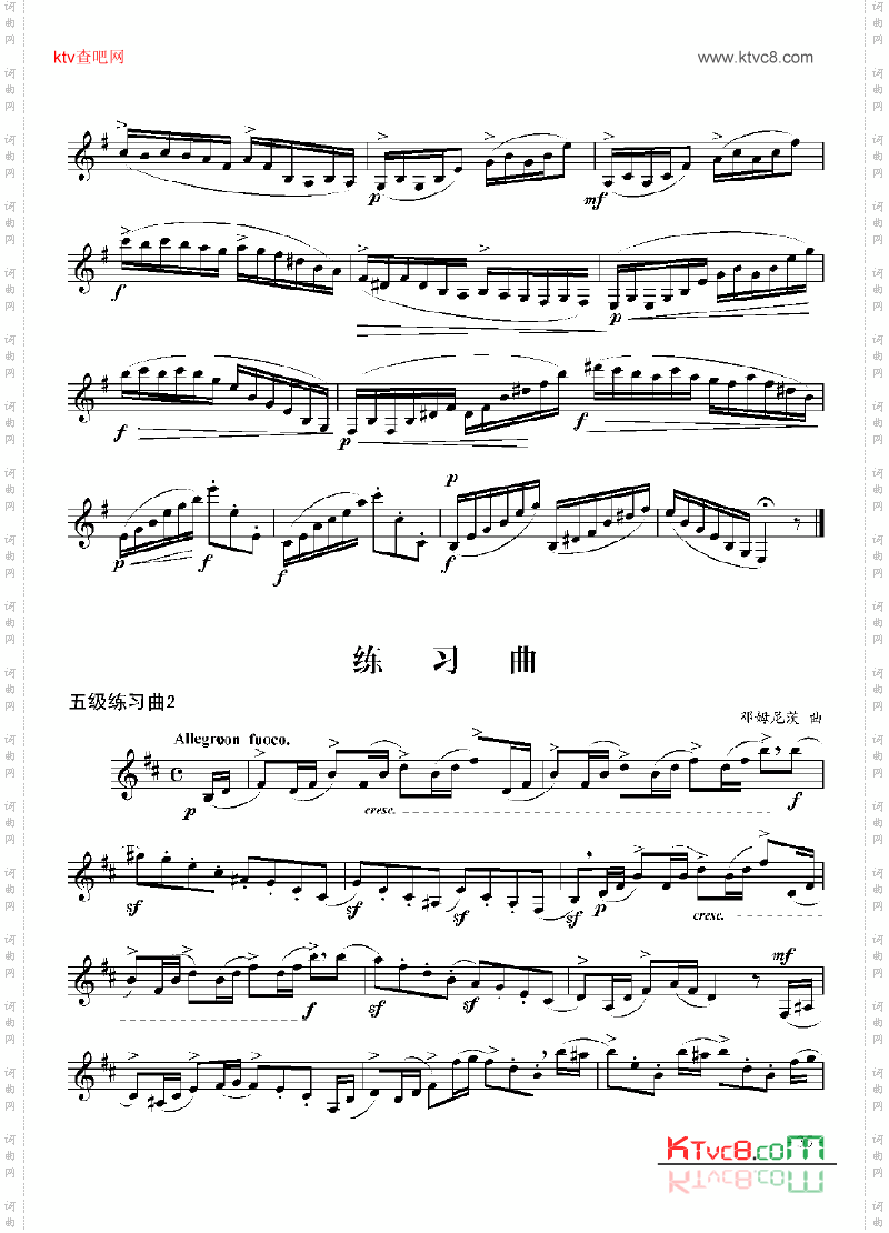 五级练习曲二首管乐类单簧管