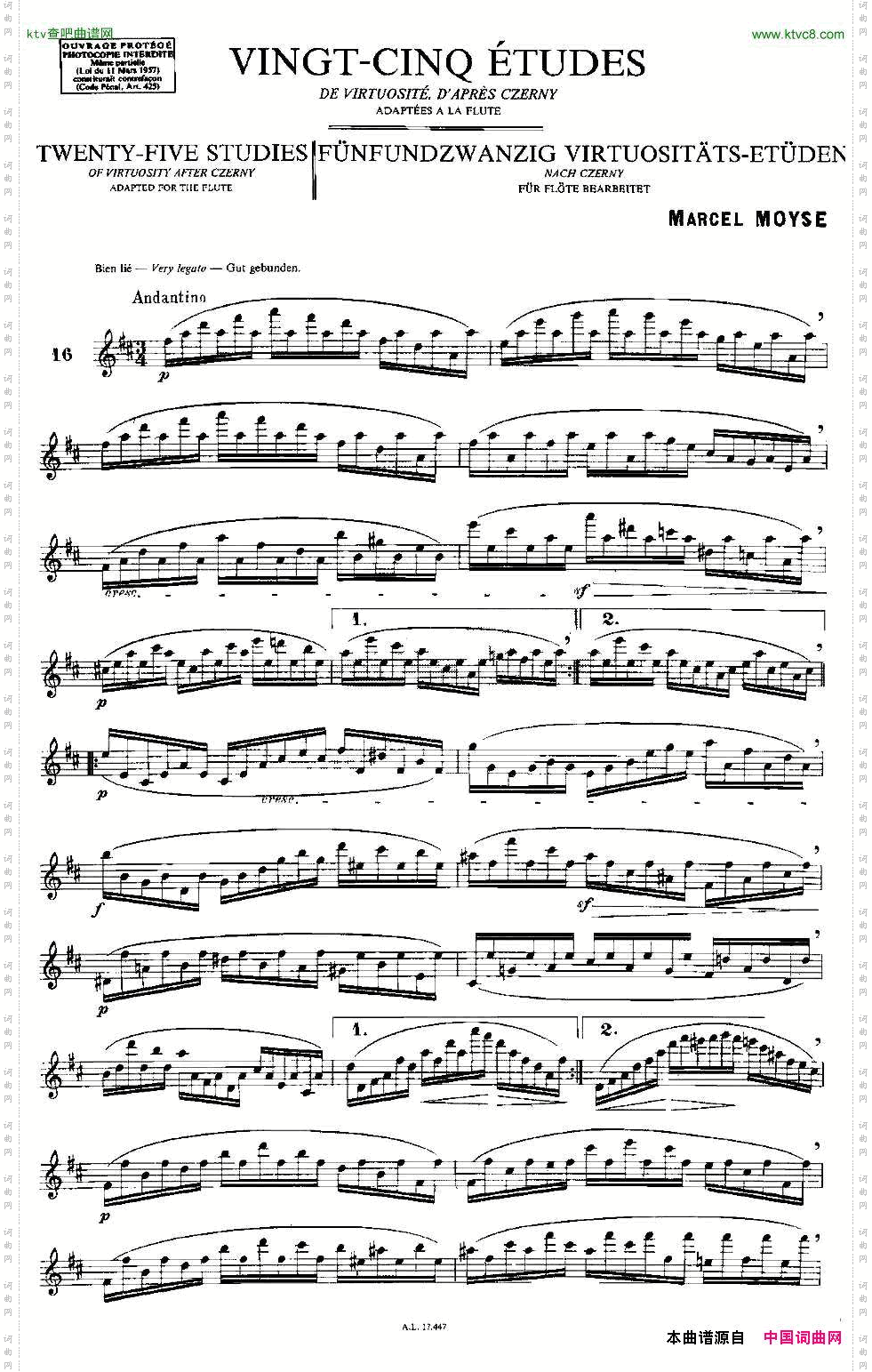 Moyse-25StudiesafterCzernyflute之1625首改编自车尔尼作品的练习曲