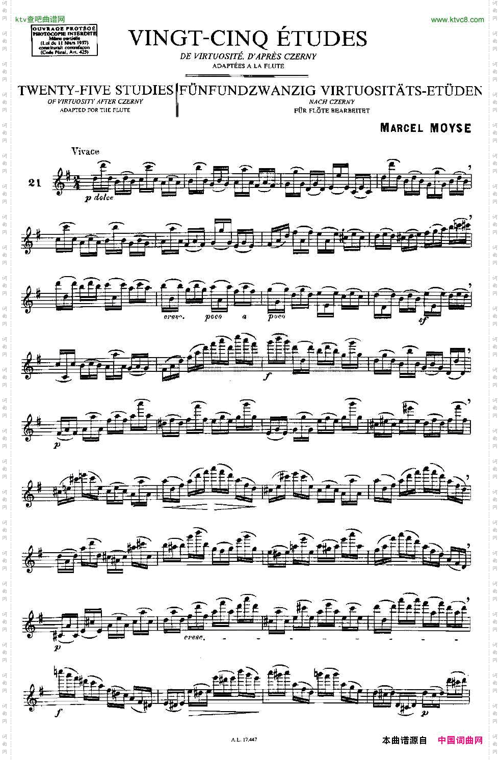 Moyse-25StudiesafterCzernyflute之2125首改编自车尔尼作品的练习曲