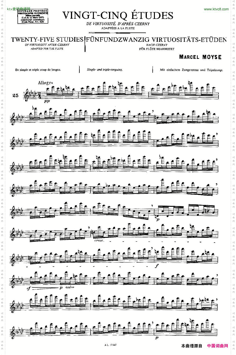 Moyse-25StudiesafterCzernyflute之2525首改编自车尔尼作品的练习曲